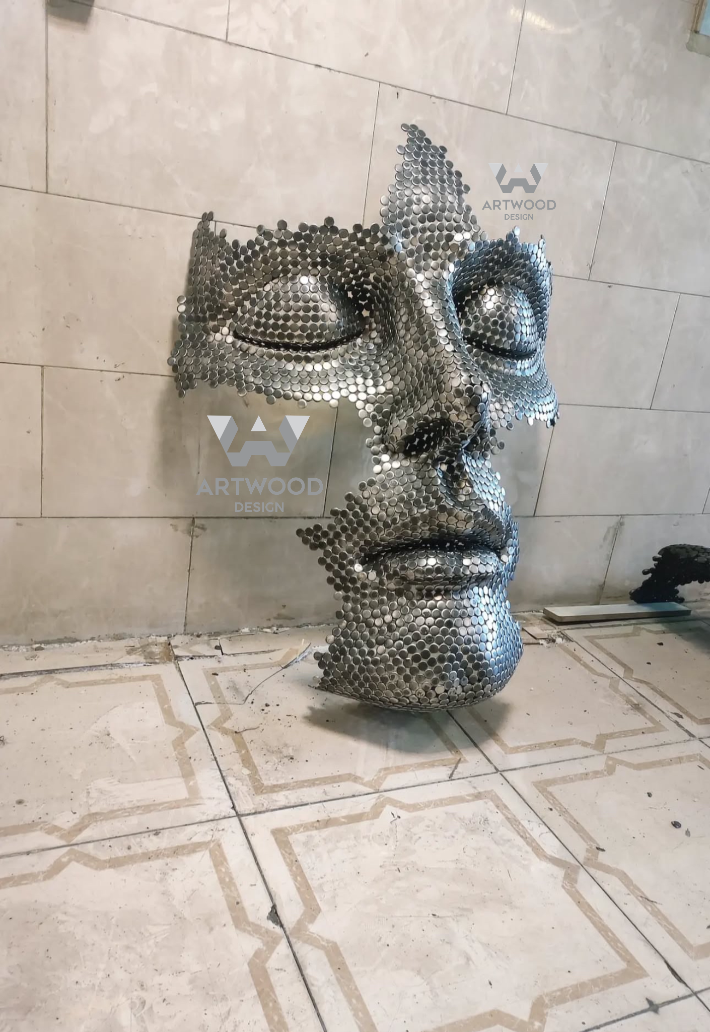 مجسمه دیوار کوب پرتره فلزی سایزL